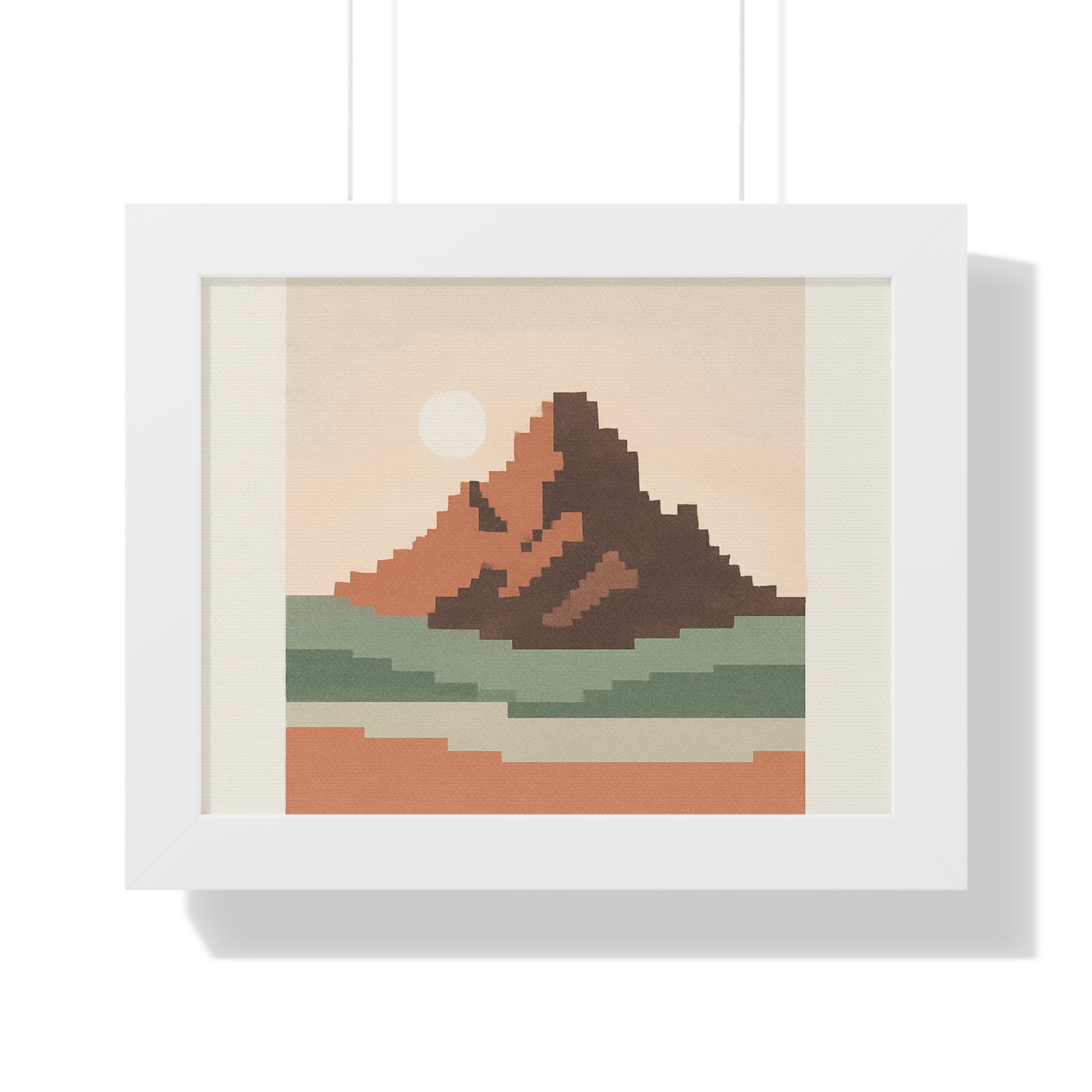 Retro Mountain Landscape Framed Poster - Minimalist Wall Art