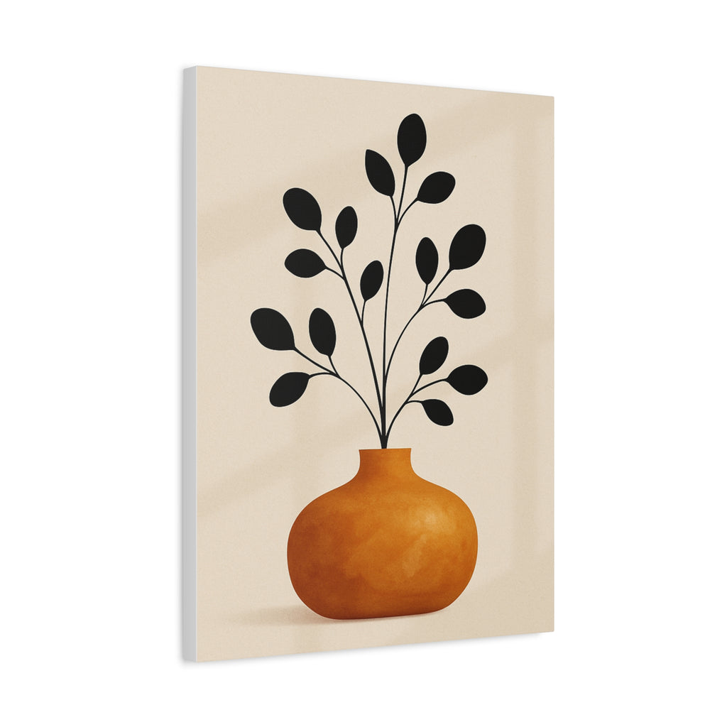 Modern Abstract Wall Art Canvas Print - Botanical Vase Design