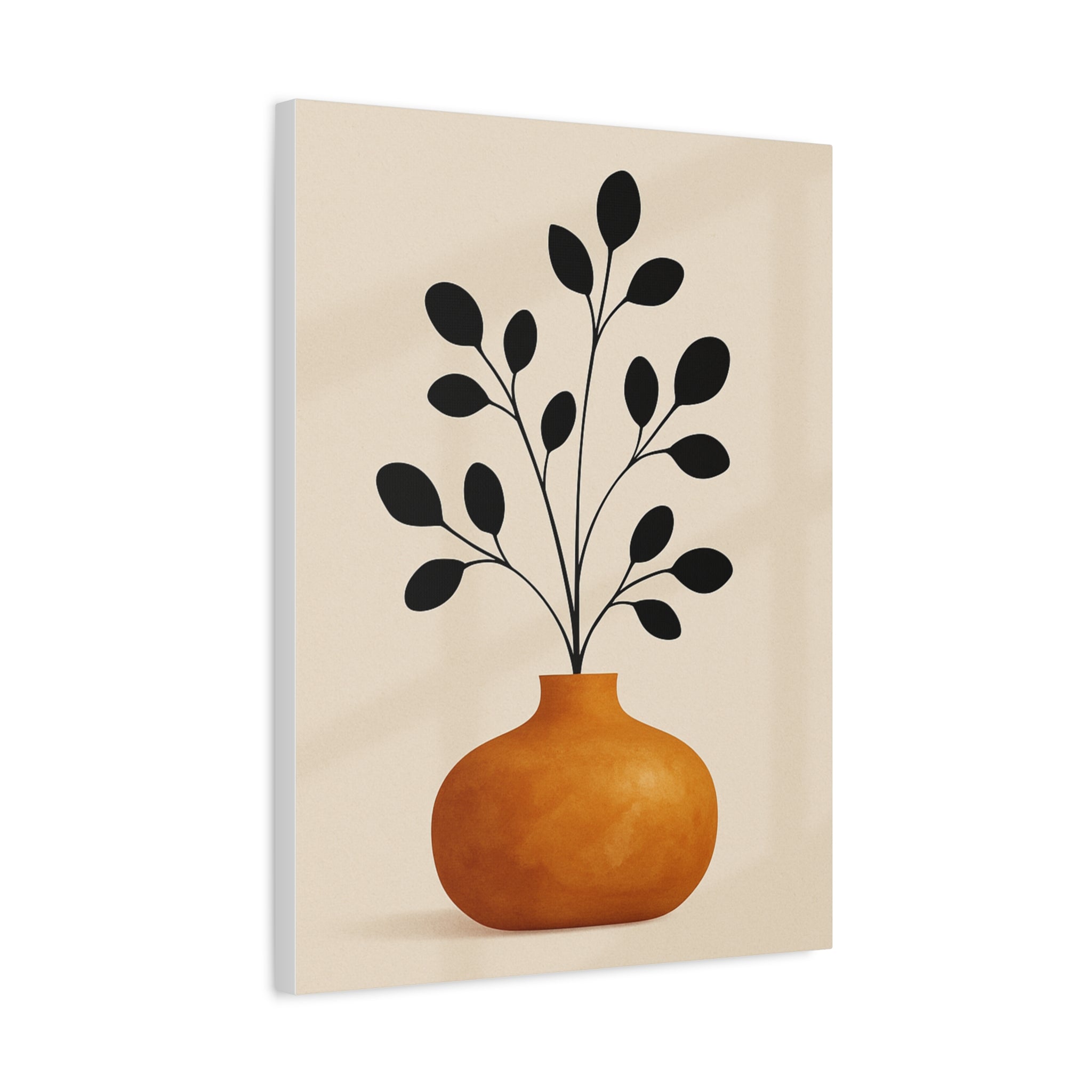 Modern Abstract Wall Art Canvas Print - Botanical Vase Design
