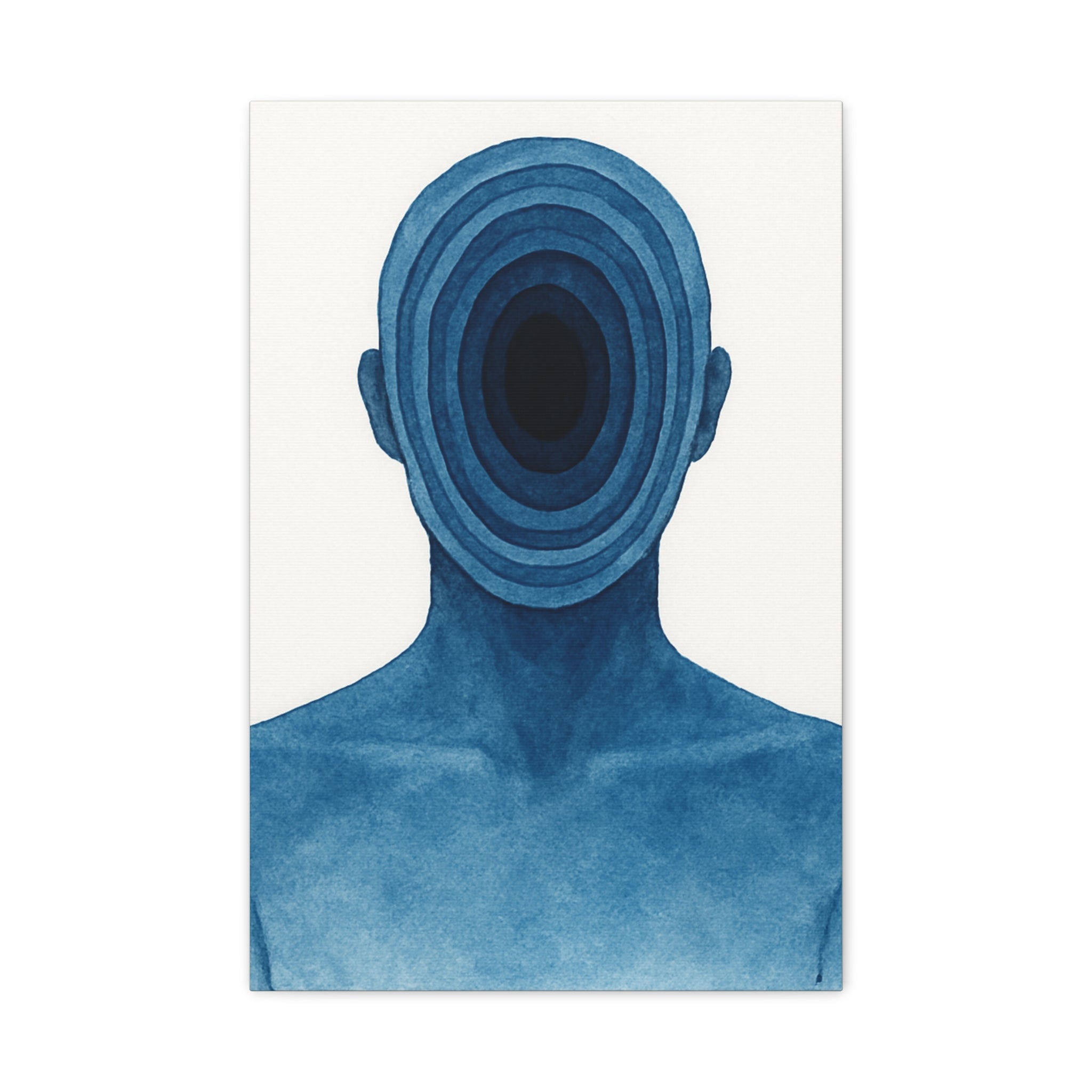 Abstract Blue Portrait Canvas Wall Art