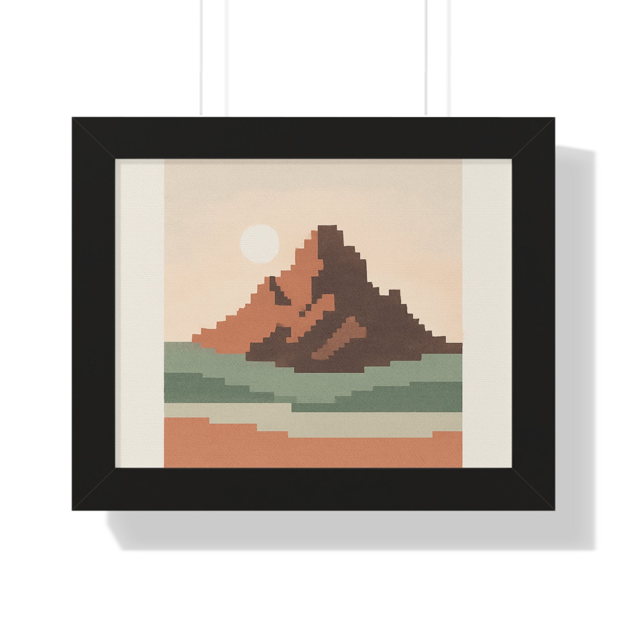 Retro Mountain Landscape Framed Poster - Minimalist Wall Art