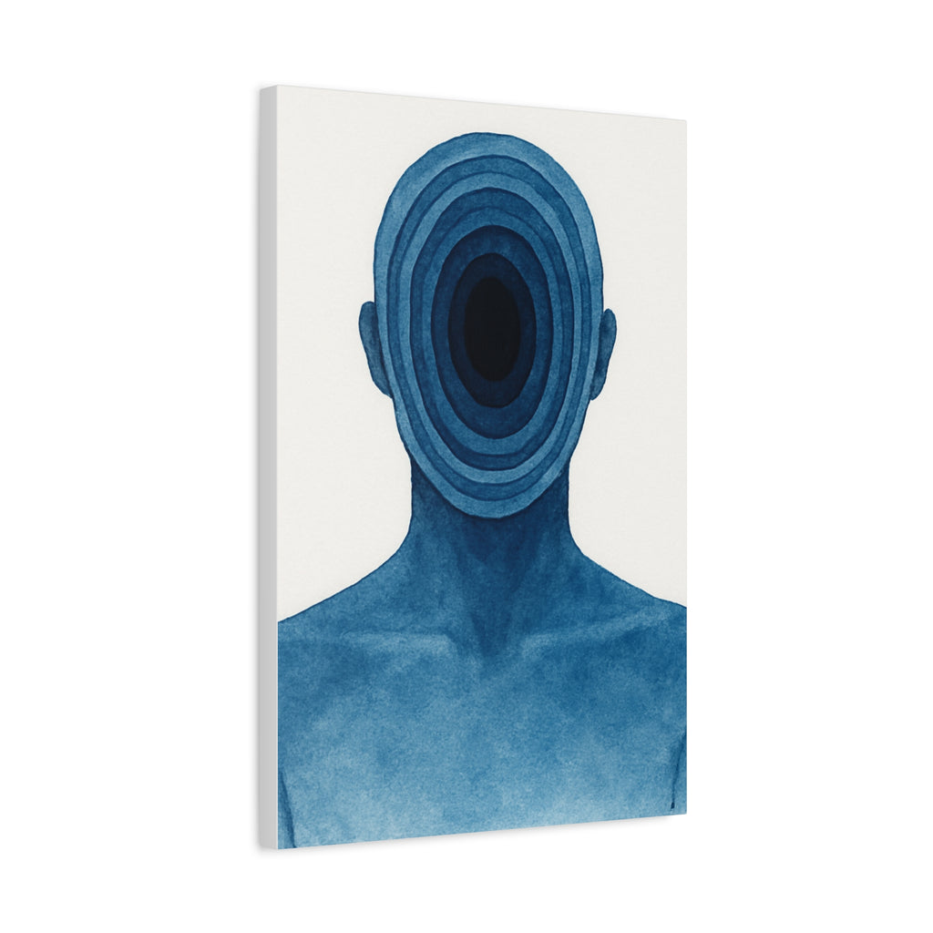 Abstract Blue Portrait Canvas Wall Art