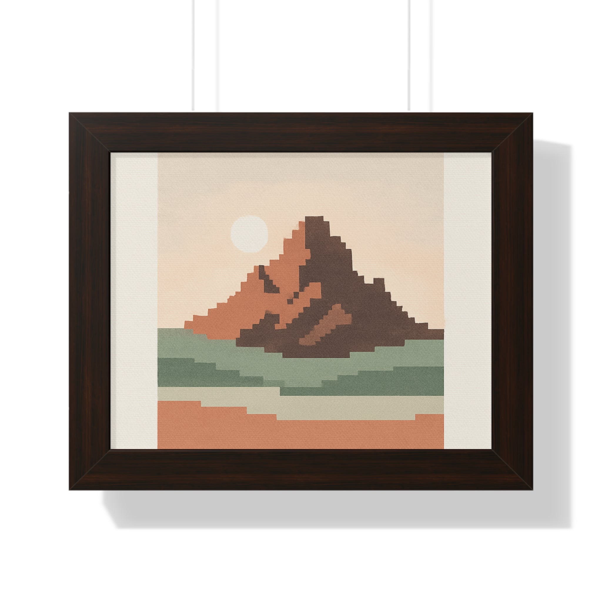 Retro Mountain Landscape Framed Poster - Minimalist Wall Art
