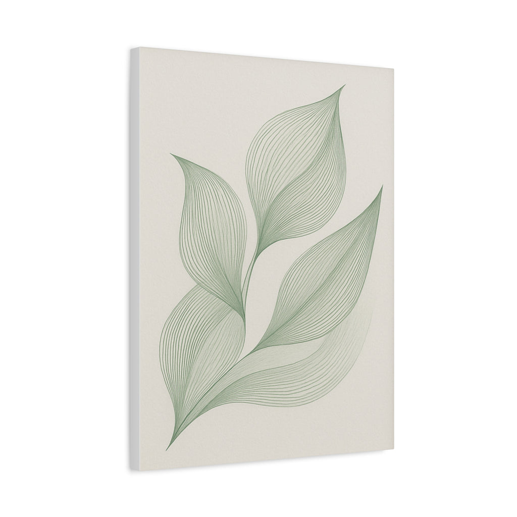 Elegant Leaf Print Canvas Wall Art