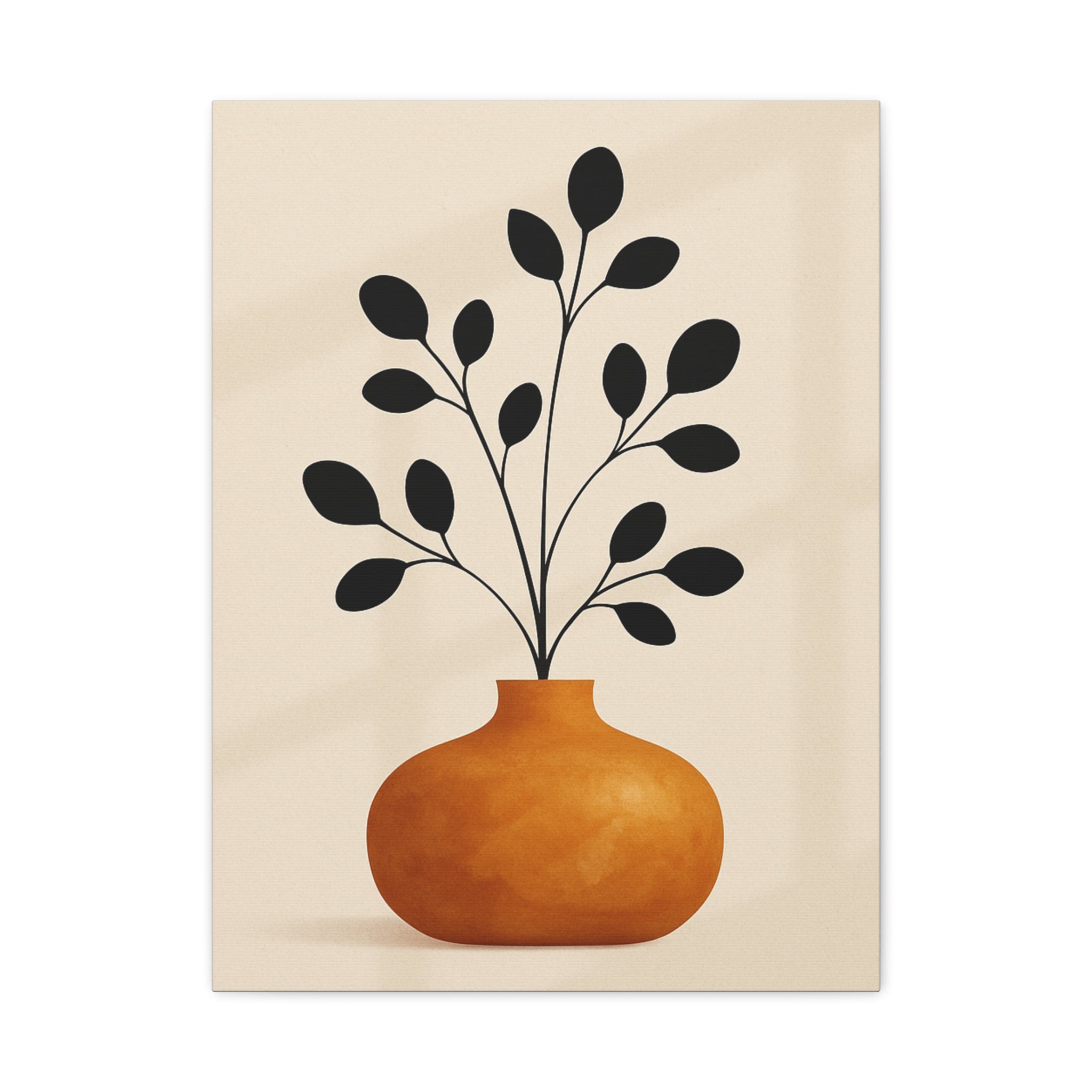 Modern Abstract Wall Art Canvas Print - Botanical Vase Design