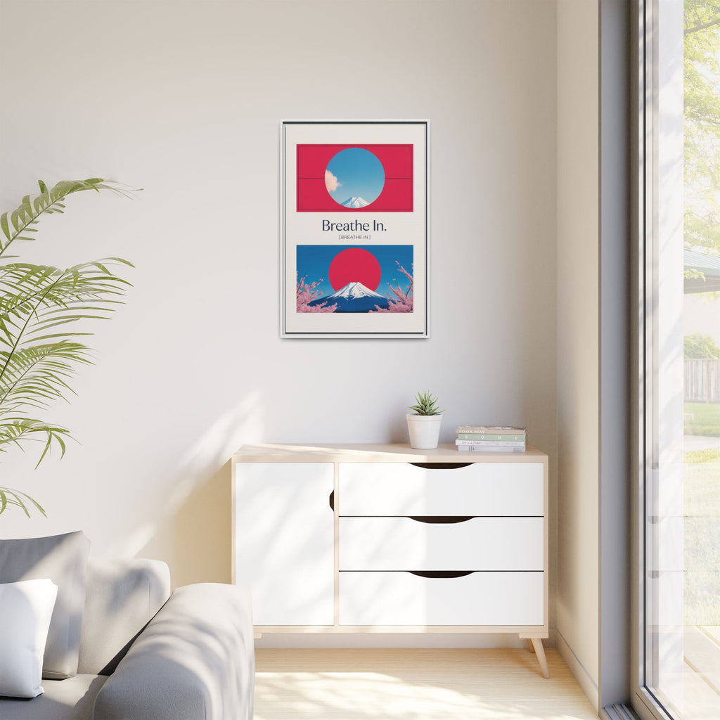 Breathe In Framed Art Print — Japanese Mount Fuji Matte Canvas