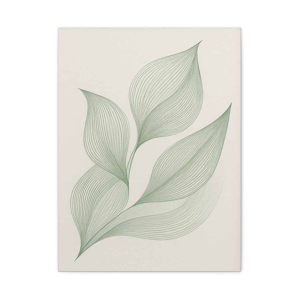 Elegant Leaf Print Canvas Wall Art
