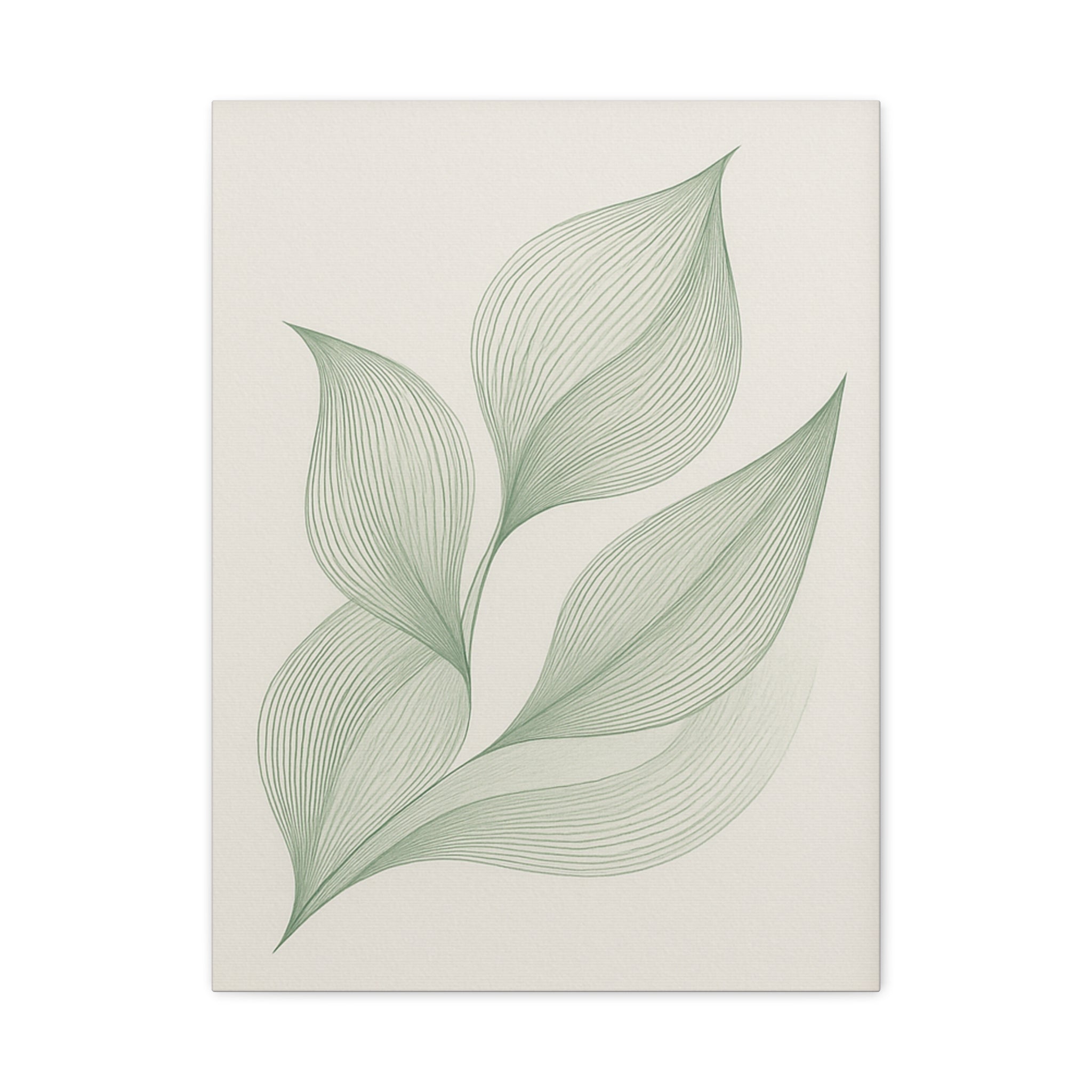 Elegant Leaf Print Canvas Wall Art
