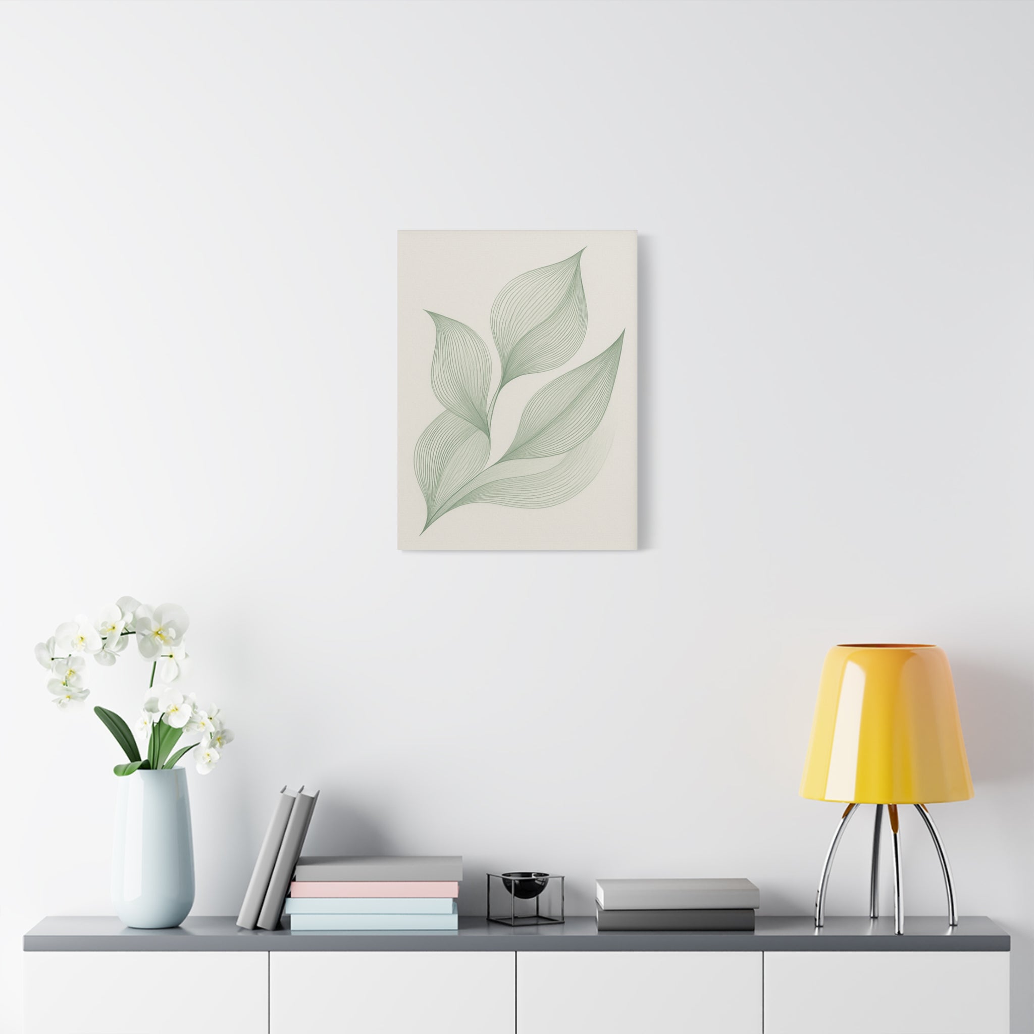 Elegant Leaf Print Canvas Wall Art