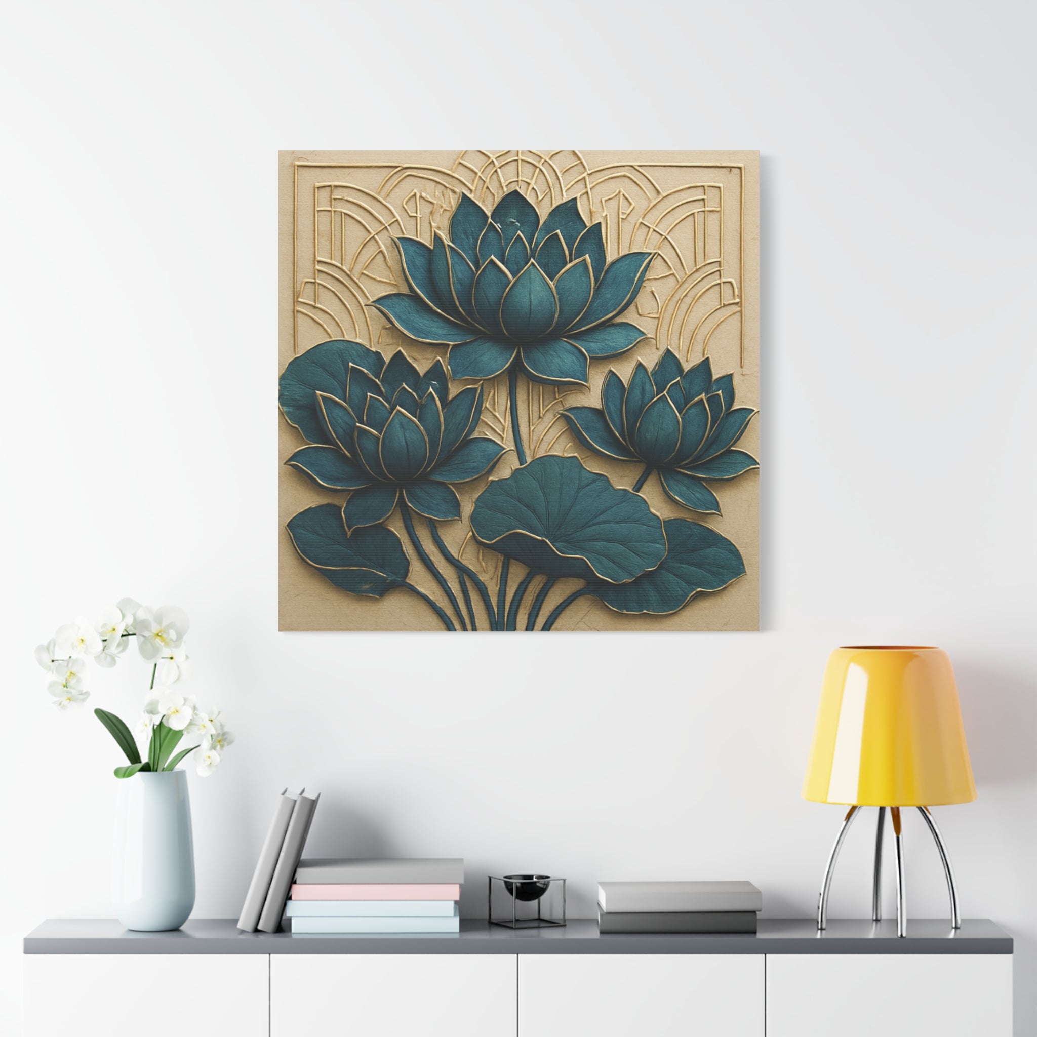 Lotus Flower Wall Art Canvas