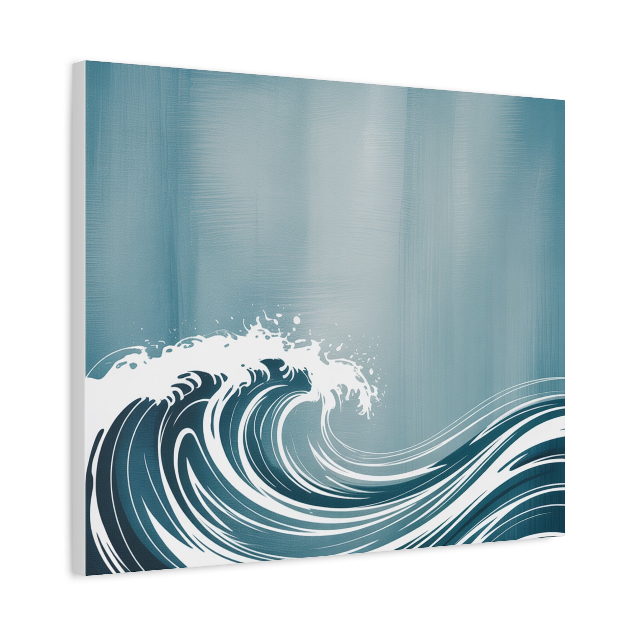Blue Ocean Wave Matte Canvas Wall Art — Coastal Surf Print, Modern Nautical Home Decor